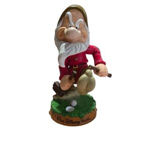 Disney Grumpy Golf Figurine in Red and Green.  Booblehead